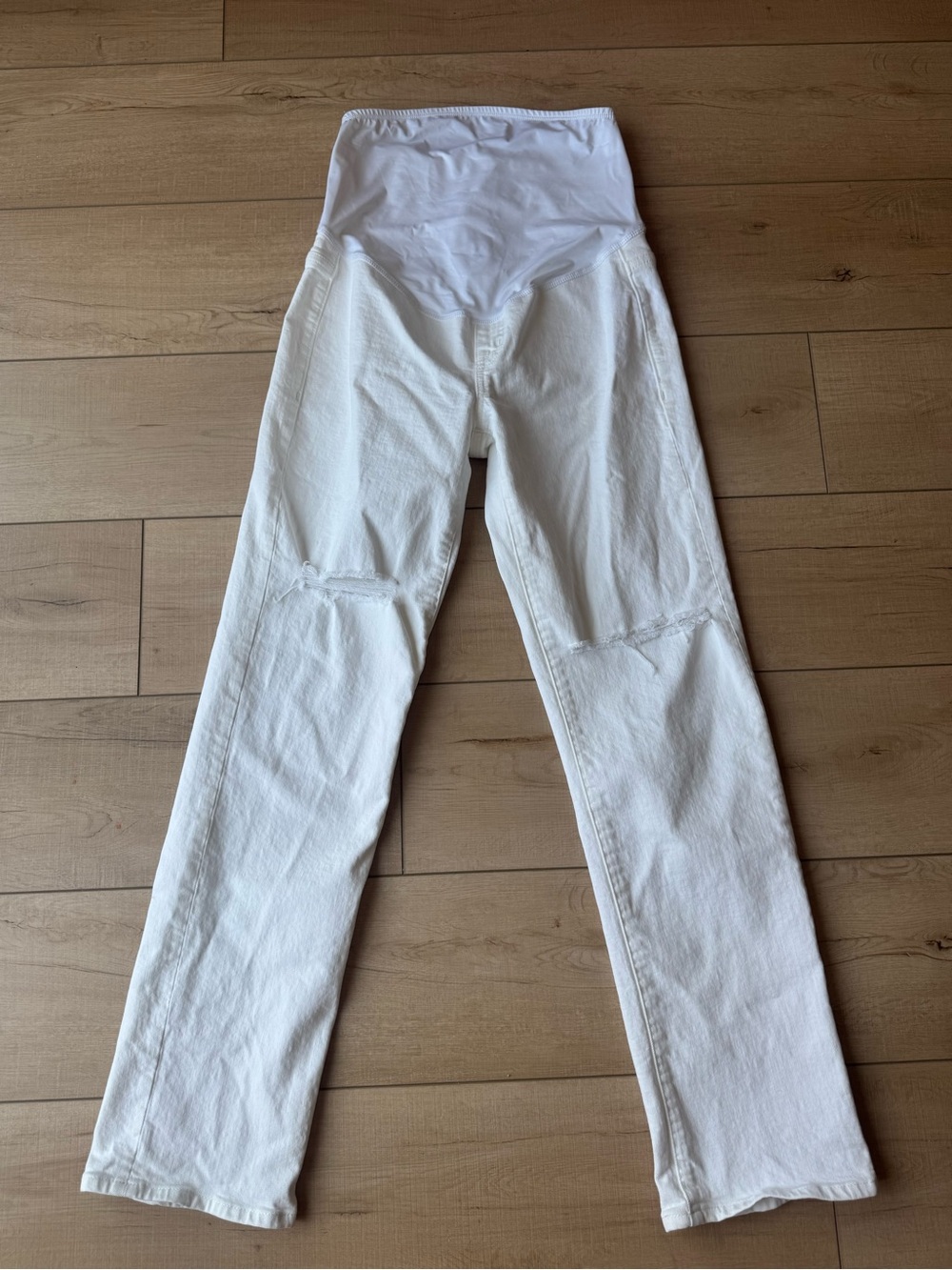 Madewell Maternity 90s Straight White Distressed Jeans Size 25